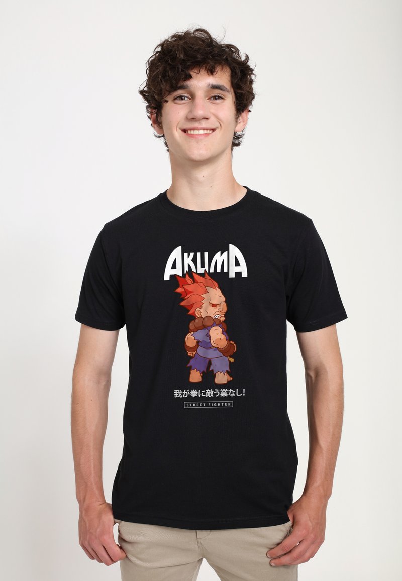 Henry Tiger STREET FIGHTER AKUMA - Triko s potiskem - black