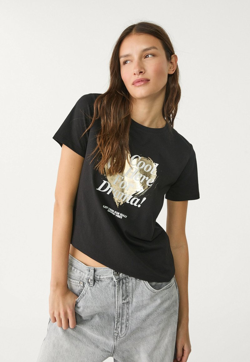 Stradivarius T-Shirt print - black/schwarz - Zalando.de