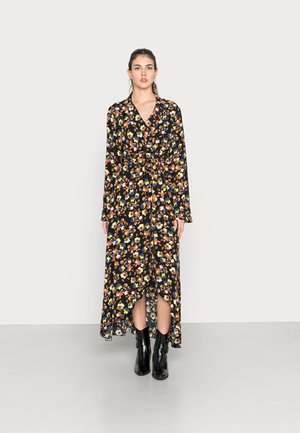 VALLY FLOWER COLLAR DRESS - Robe longue - rust brown