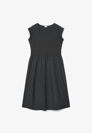 Terranova, VESTITO CON SCOLLO QUADRATO E VITA ARRICCIATA - Vestito di maglina - nero