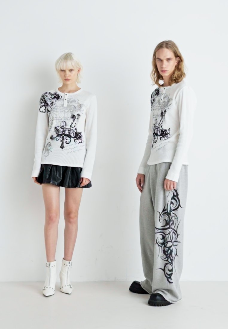 Jaded London GOTHIC WAFFLE HENLEY UNISEX - Long sleeved top