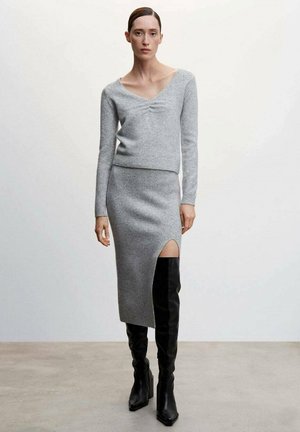 VIRIL Long Skirt - Medium Grey Melange main image 0