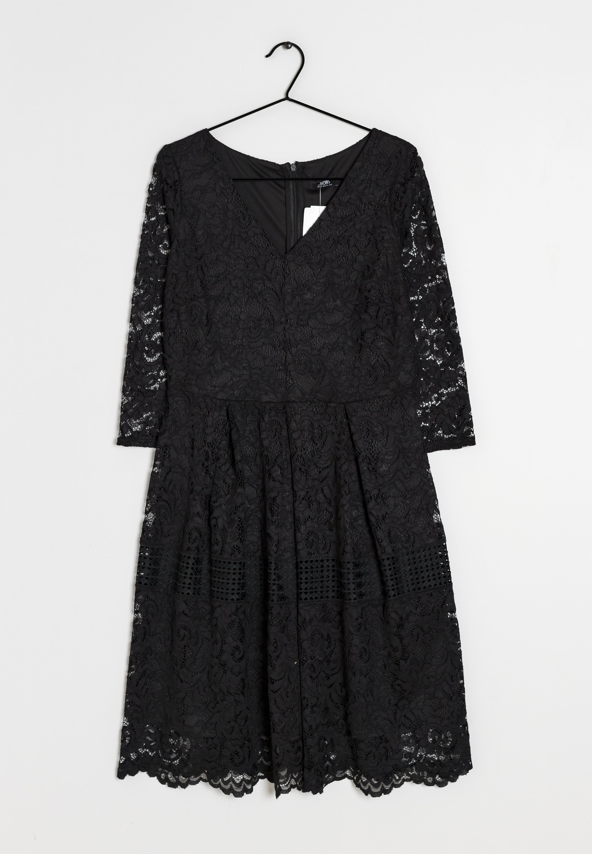 wallis black lace dress Black Wallis Petite Occasion Premium Lace Bodice Pleated Midi Dress