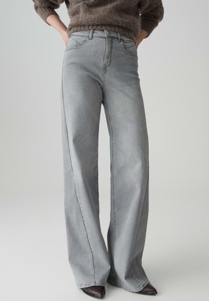 MID RISE PALAZZO FIT WEITER GERADER BEINVERLAUF - Wide Leg - light grey