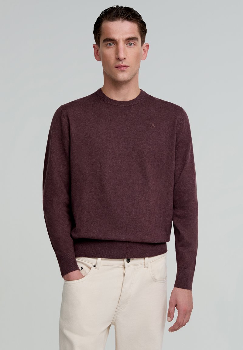 Scalpers ROUND NECK  - Pulover - burgundy