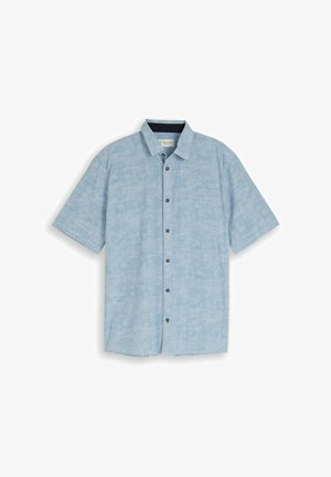 TOM TAILOR, TOM TAILOR BLUSEN & SHIRTS COMFORT FIT KURZARMHEMD MIT MUSTER - Skjorter - light blue tonal design
