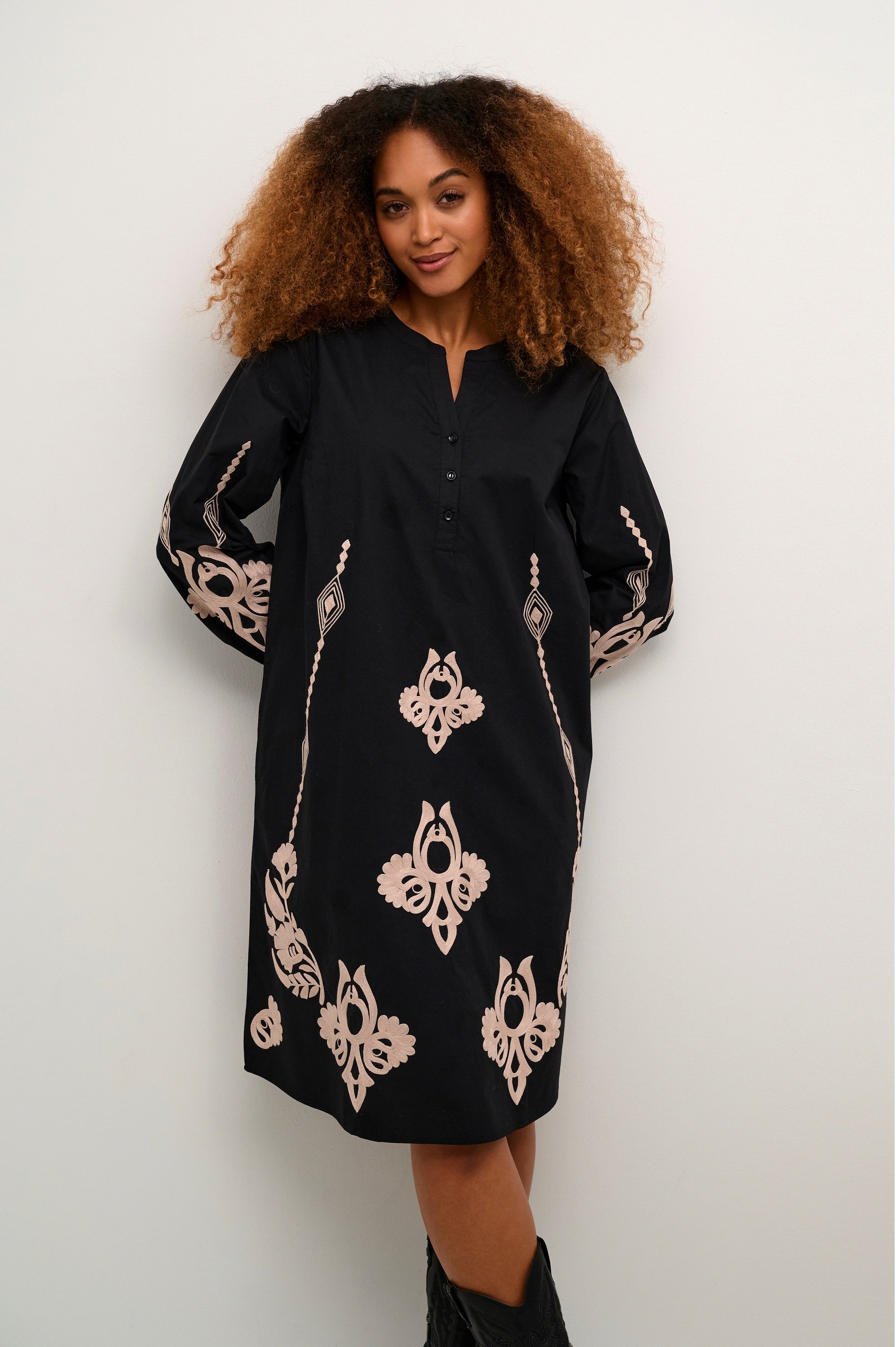 target black tank dress Unique Vintage Black Jacquard Sash Swing Dress main image 0