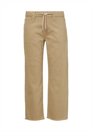 Bežinės plačios kelnės pagamintos iš medvilnės, su virveliniu juosmeniu, turi nupeštus kraštus ir tradicinį penkių kišenių dizainą.