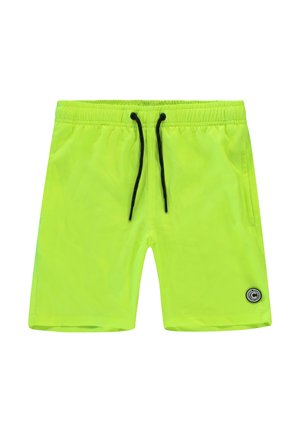 Neongroene shorts met een elastische tailleband, zwarte trekkoord en zijzakken. Heeft een ronde logo op de onderkant van het linkerbeen.