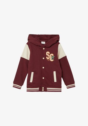 Športna jopa s kapuco na zadrgo - bordeaux