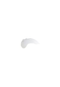 Une crème ou lotion blanche étalée avec une texture lisse, légèrement surélevée et s'effilant à une extrémité sur un fond blanc.