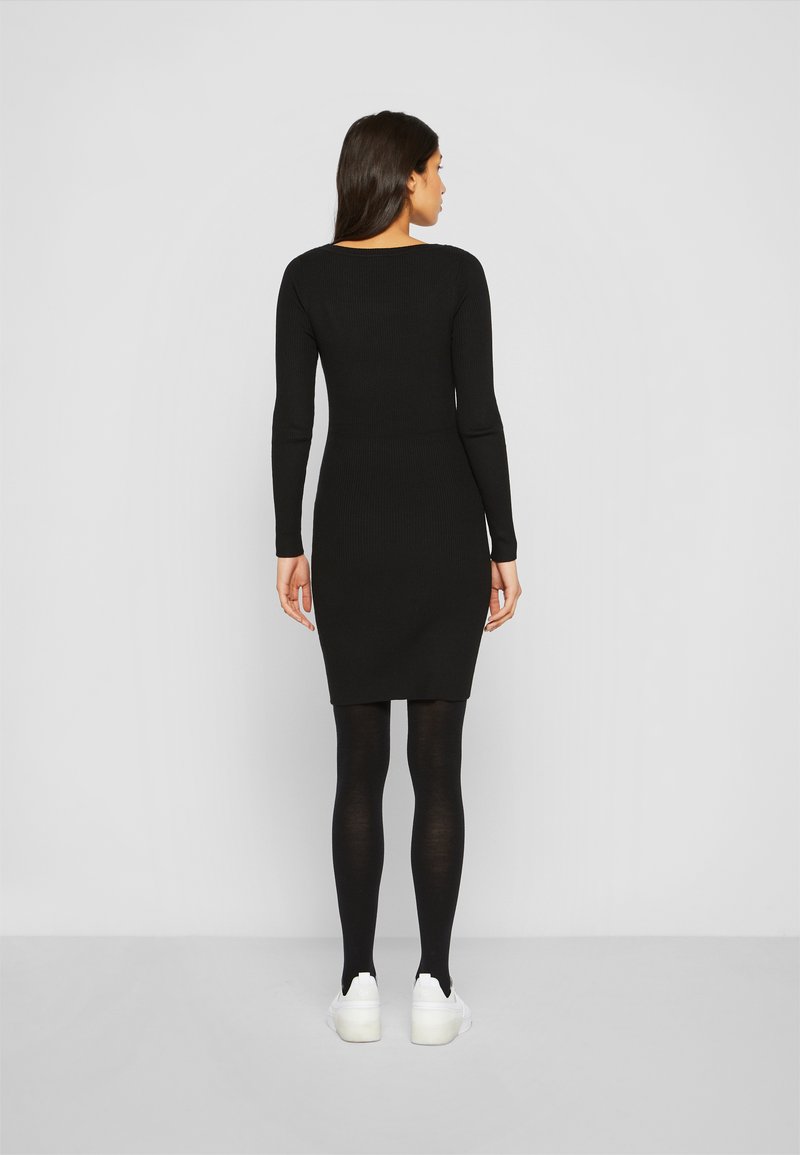 loose black sweater dress Womens Black Tunic Sweater Dress main image 0