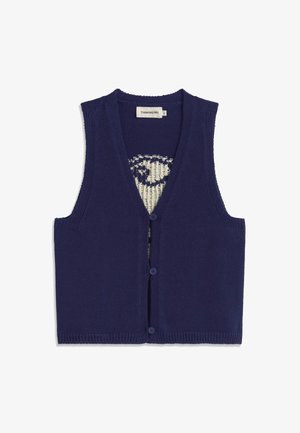 Thinking Mu THINKING MU CARDIGANS ROB - Strukirani kaput - navy blue