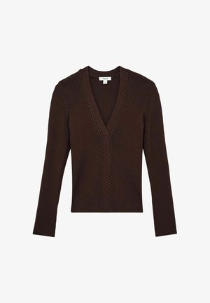 Reiss LAURI CRAFT STITCH - Pulover - mocha brown