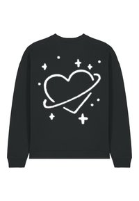 Felpa nera con un cuore bianco decorato da un design orbith e accenti di stelle. Realizzata in un tessuto morbido con polsini e orlo a coste.