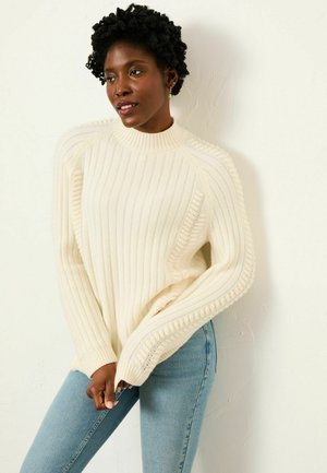 REGULAR FIT - LONGLINE - Strickpullover - ivory