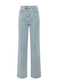 TEXTURED SLOUCH - Vaqueros a campana - blue