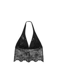 HALTER WITH EMBROIDERY  - Blúzka - black
