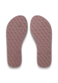 Καφέ λάστιχα για παπούτσια με υφή από τρίγωνα, με ετικέτες 'Δ' και 'Α' για δεξί και αριστερό, στρογγυλά διακοσμητικά στοιχεία και ενδείξεις μεγέθους.