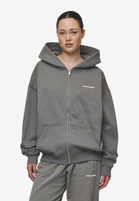 Pegador CLARITA OVERSIZED  - Mikina so zipsom - washed deep grey,white gum
