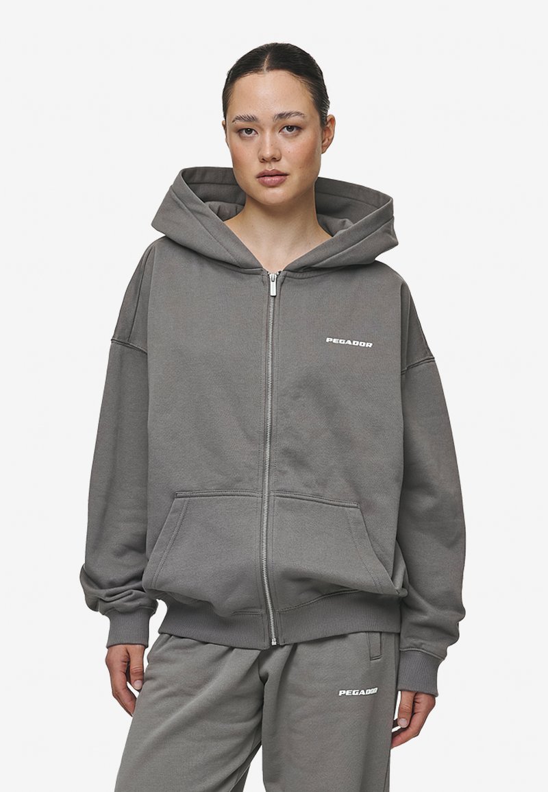 Pegador CLARITA OVERSIZED  - Mikina so zipsom - washed deep grey,white gum