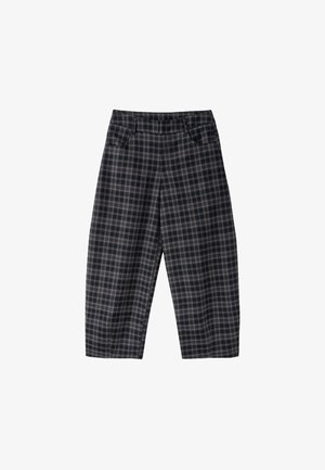 Stradivarius, SMART CHECK BARREL TROUSERS - Pantalon classique - black