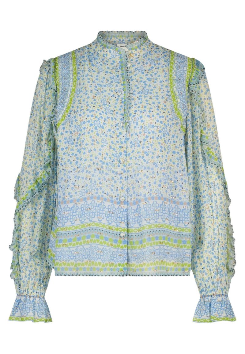 Fabienne Chapot Overhemdblouse turquoise gemêleerd