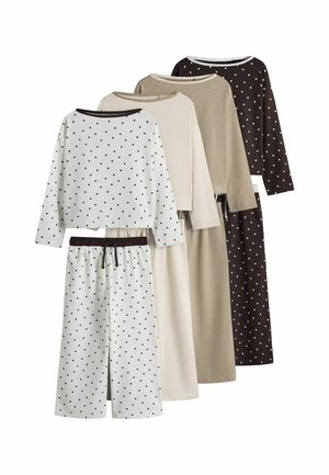 THE SET, 4 PACK - Pyjama set - chocolate brown cream light brown spot