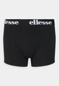 Schwarze Boxer-Brief aus Baumwolle, mit einem elastischen Bund und dem weißen "ellesse"-Logo. Glatte Textur, normale Passform und keine sichtbaren Muster.
