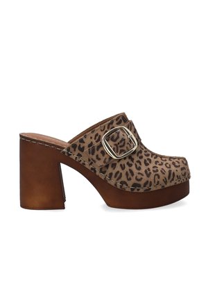 Mules med hæl - brown