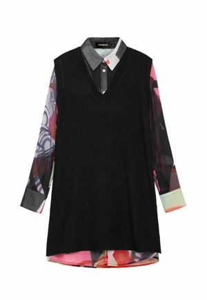 Desigual, LONG-SLEEVED DRESS M. C. LACROIX SET - Tričkové šaty - black