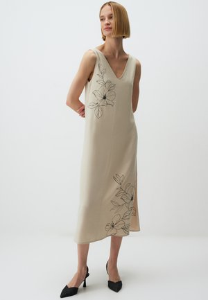 SLEEVELESS V-NECK PATTERNED MID - Freizeitkleid - stoned