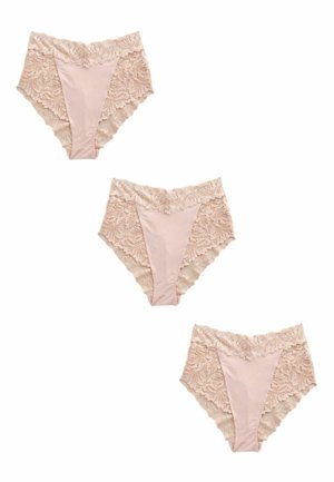 Next, HIGH WAIST HIGH LEG FIT - ULTIMATE COMFORT LACE KNICKERS 3 PACK - Brazilian-Slip - light pink