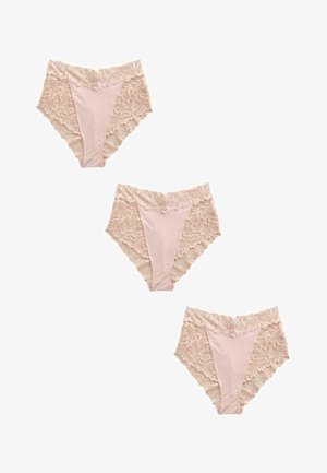Next, HIGH WAIST HIGH LEG FIT - ULTIMATE COMFORT LACE KNICKERS 3 PACK - Brazilian-Slip - light pink