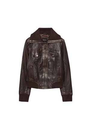 Kožená bunda - dark brown