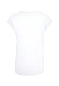 White cotton t-shirt with a relaxed fit, rolled short sleeves, and a rounded neckline. Smooth texture with a simple, clean design.