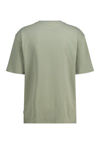 Light green cotton t-shirt with short sleeves, crew neckline, and a relaxed fit. Smooth texture and simple design, no patterns or accents.