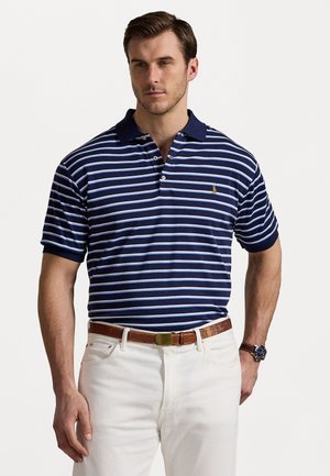 STRIPED SOFT COTTON POLO SHIRT - Polo - refined navy