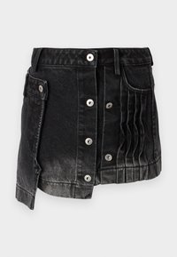 DECONSTRUCTION FOLDING SKIRT - Džinsa auduma svārki - black