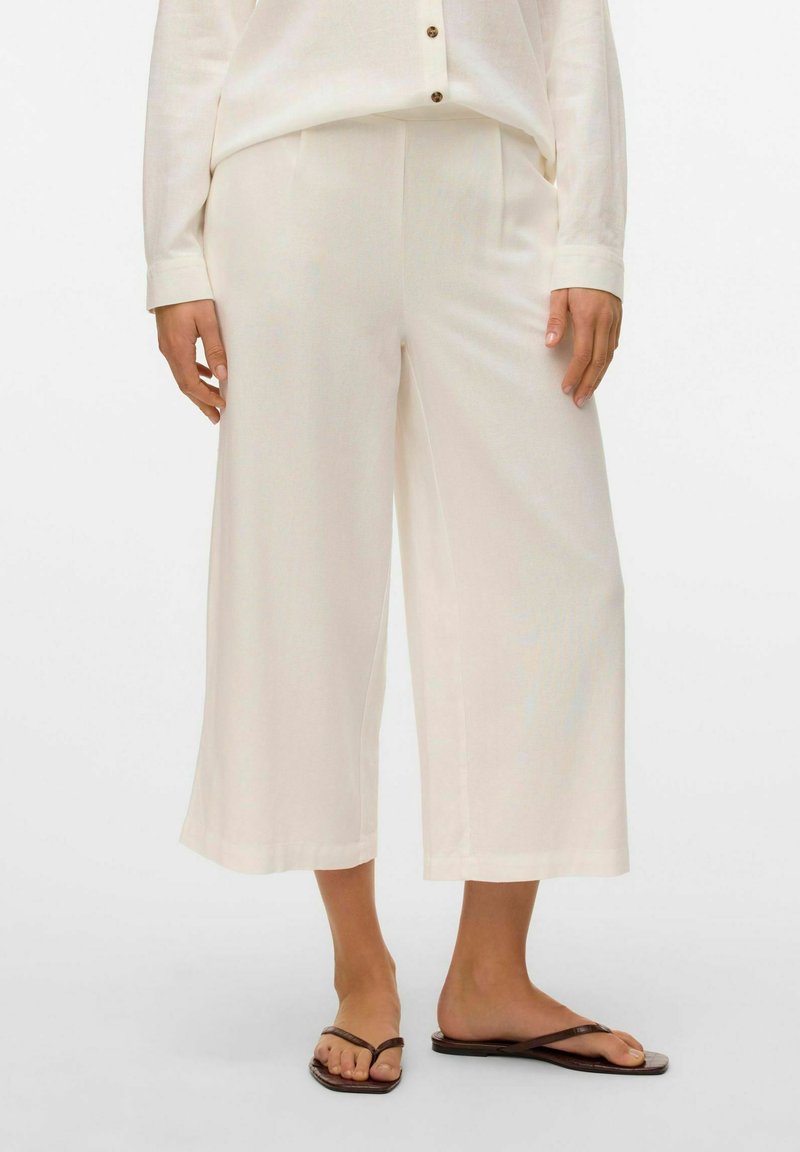 Vero Moda Culotte VMMYMILO High waist - Pantalon classique - snow white