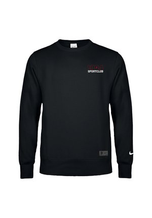Czarna, długorękawowa bluza Nike z napisem "1974 SPORTCLUB" na lewej piersi i logo Nike na mankiecie lewego rękawa.
