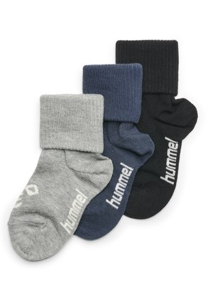 SORA 3-PACK - Sportsocken - black/grey melange/blue nights