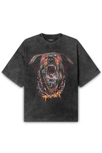 FAVELA ROTTWEILER UNISEX - Marškinėliai su spaudiniu - black washed