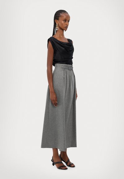 Emporio Armani GONNA - Fustă maxi - light grey melange