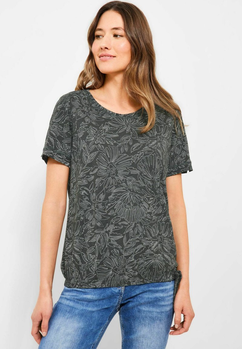 Basic T-Shirt gestreift für Damen in Grün - LENA