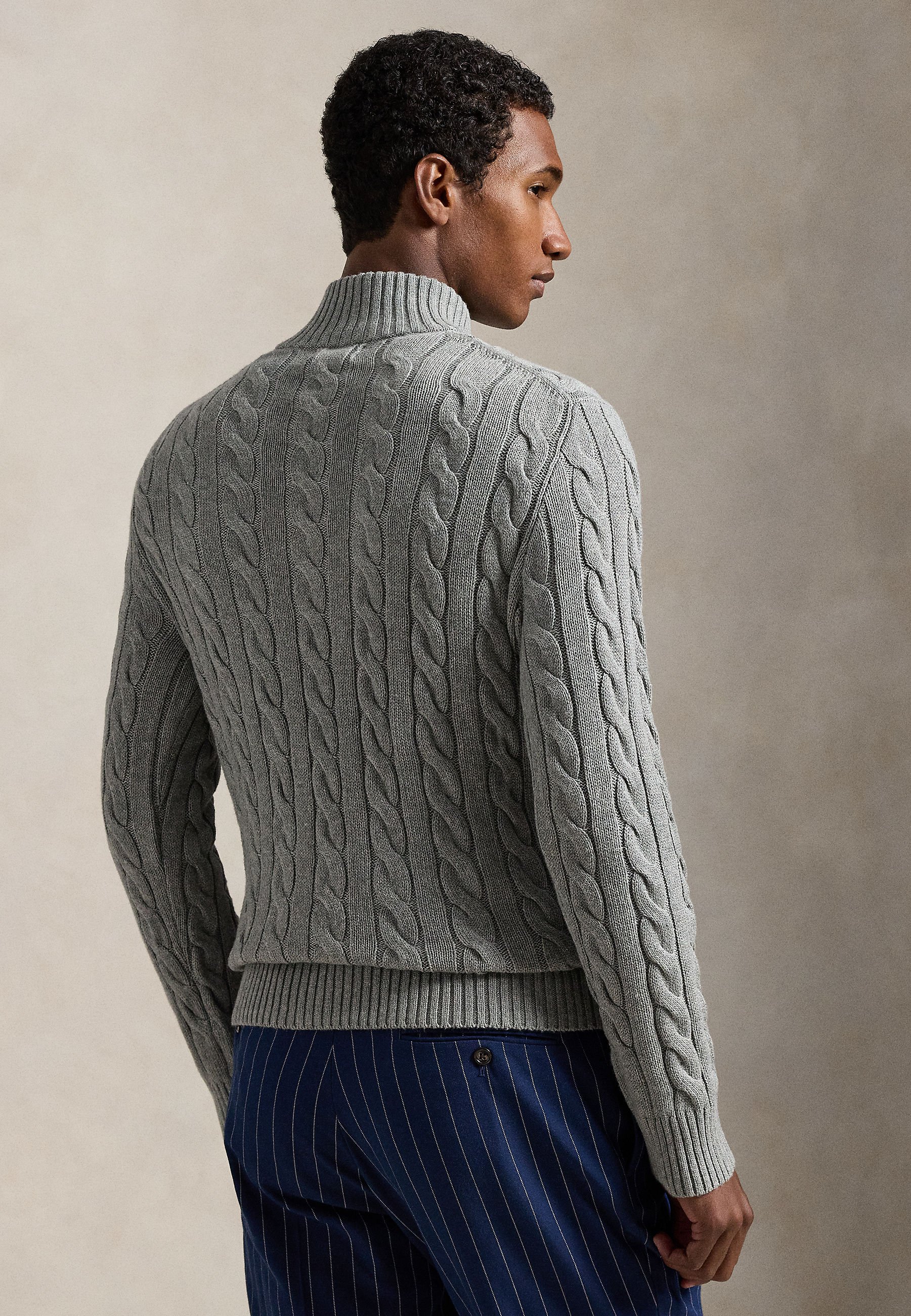 Polo Ralph Lauren CABLE-KNIT COTTON QUARTER-ZIP SWEATER