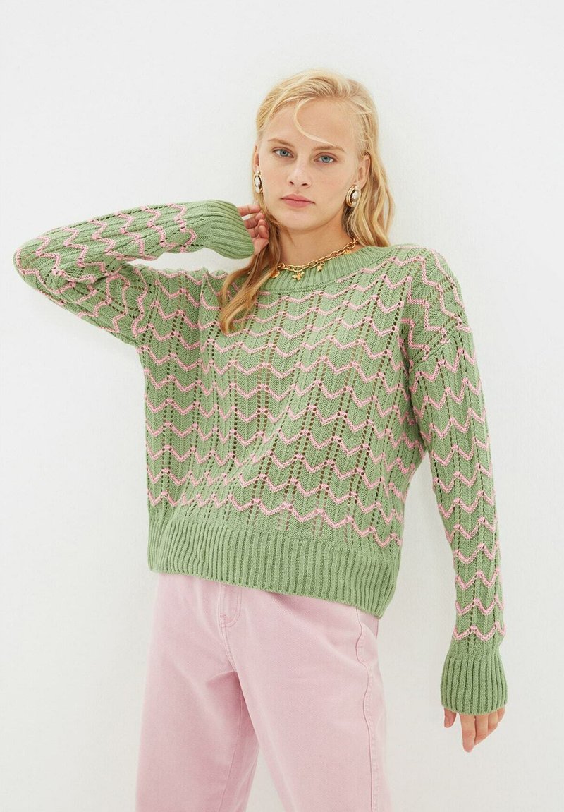 Damen Strickjacken | Trendyol Strickpullover blue/blau - OY54617 Damen Strickjacken | Trendyol Strickpullover blue/blau - OY54617
