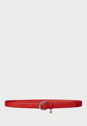 Charm Crosshatch Leather Belt - Vyö - bright vermillion