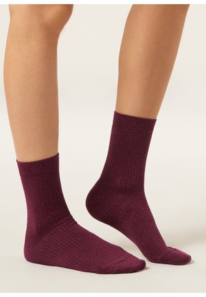 Calzedonia GLITTER - Socken - bordeaux