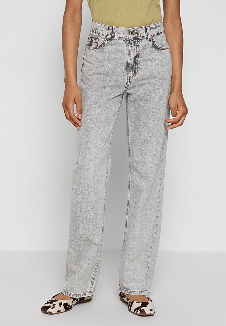 Woodbird Straight leg jeans grijs